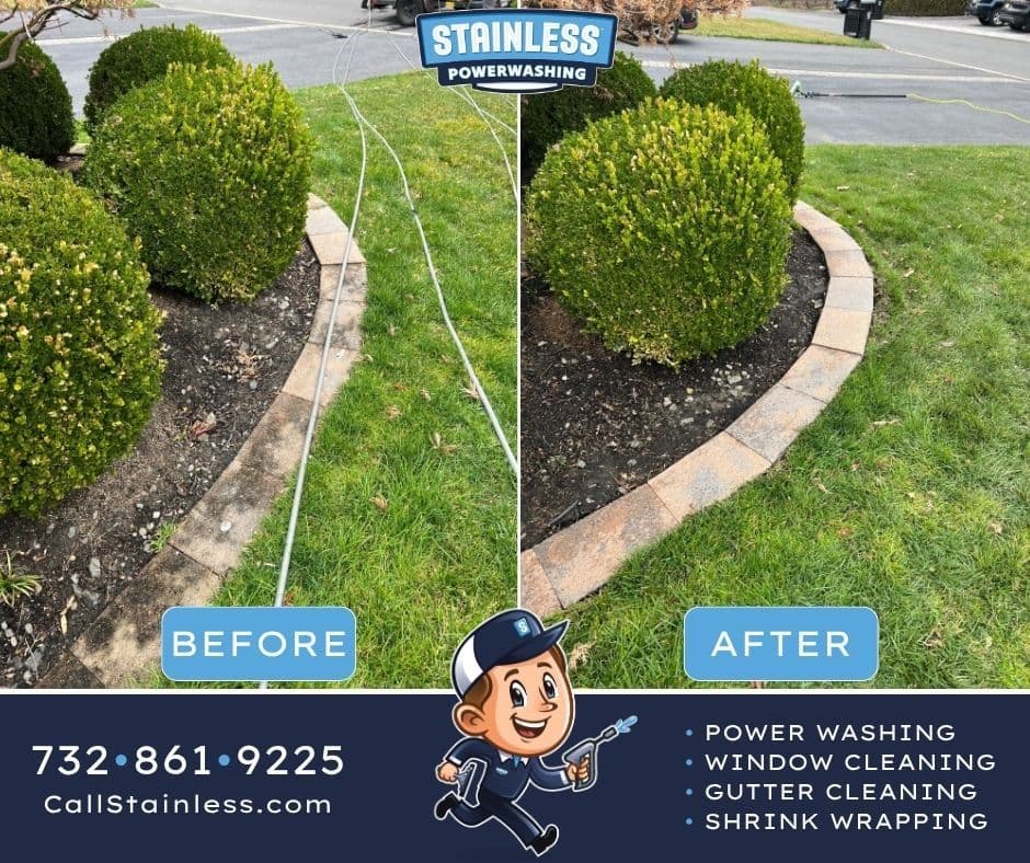 Project Millstone NJ Yard Power Washing Before and After image