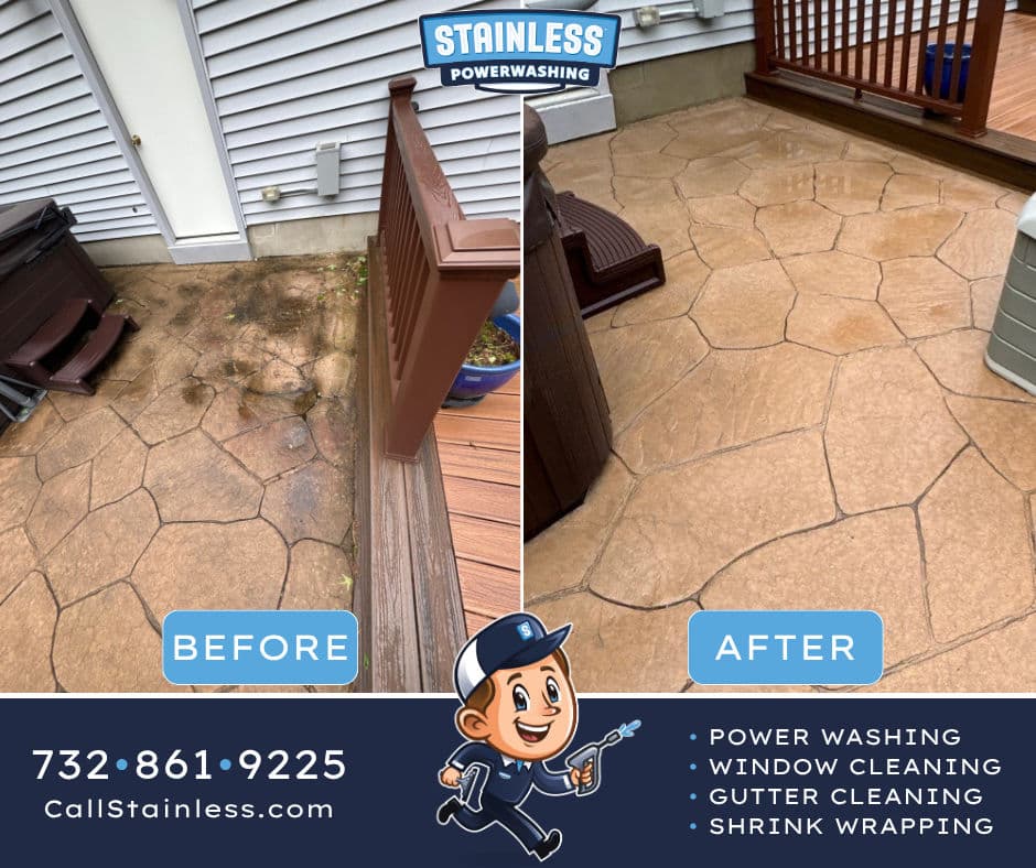 Stamped Concrete Patio Cleaning in Freehold NJ image