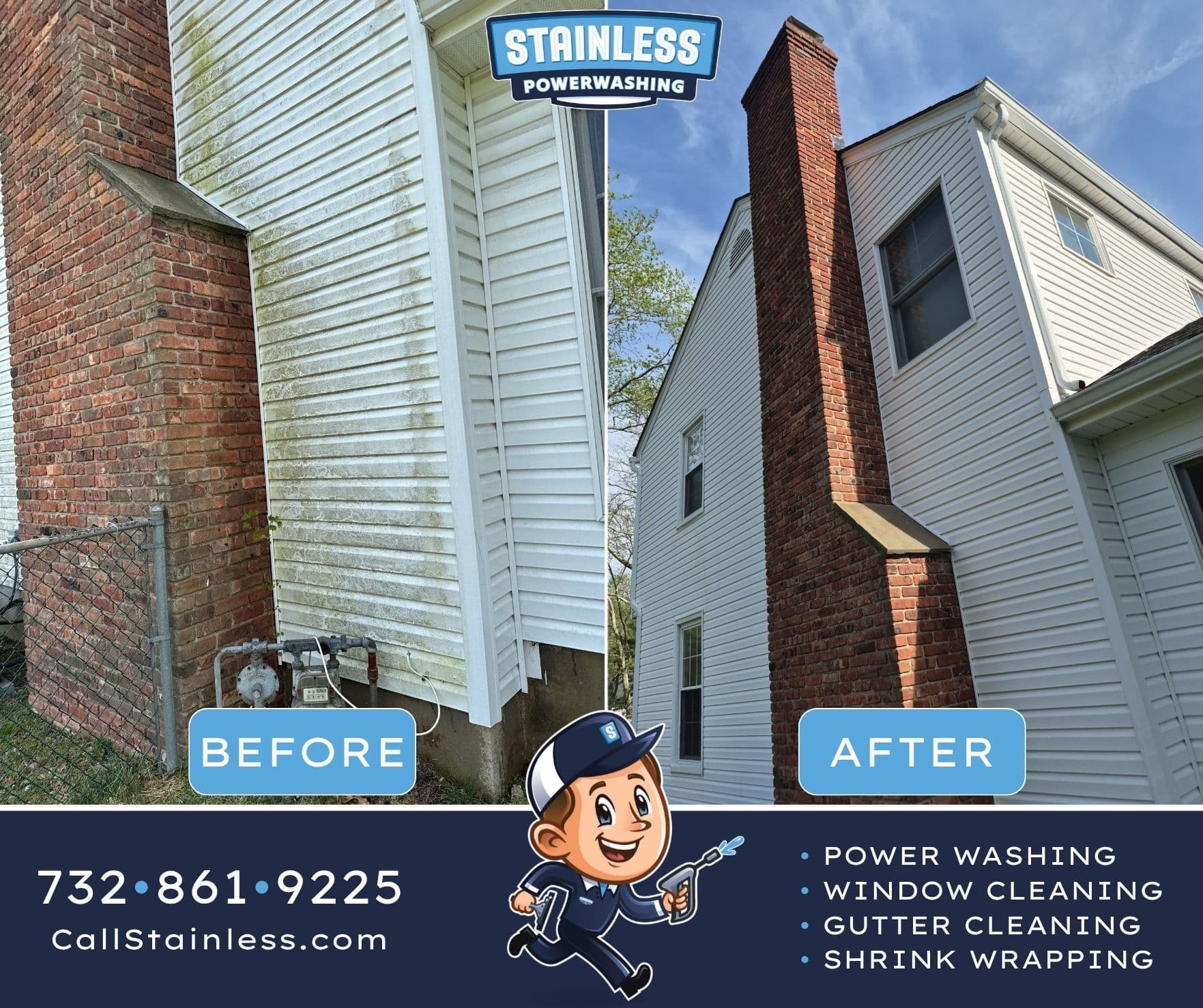 Soft Wash House Washing Clears Algae and Grime in Holmdel NJ image