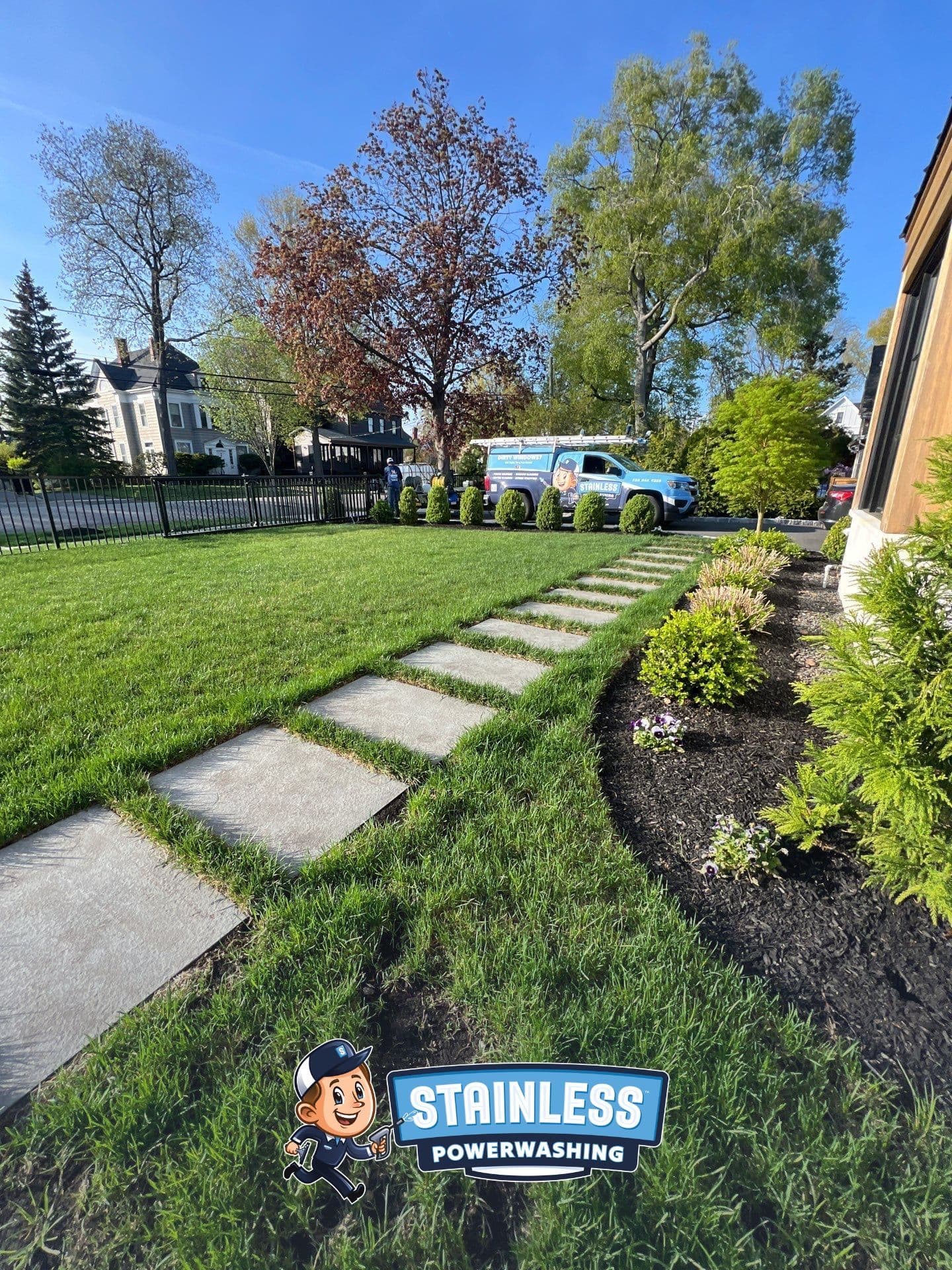 Sidewalk and Curb Line Power Washing in Freehold NJ image