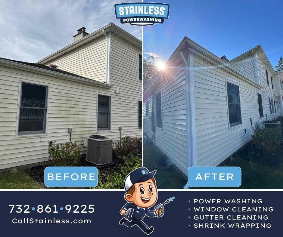 Project Vinyl Siding Power Wash Before and After in Marlboro NJ image