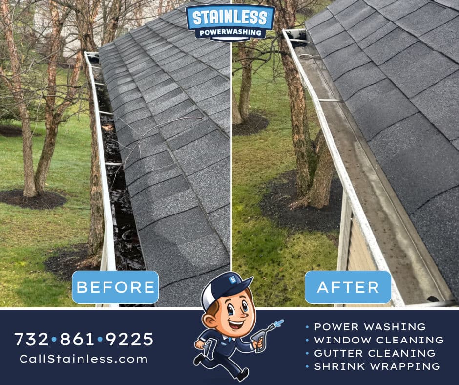 Project Clogged Gutters Full of Stagnant Water Cleaned in Allentown NJ image