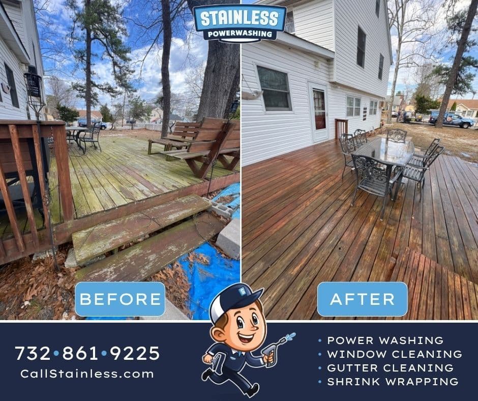Project Deck Cleaning Before and After in Freehold NJ image