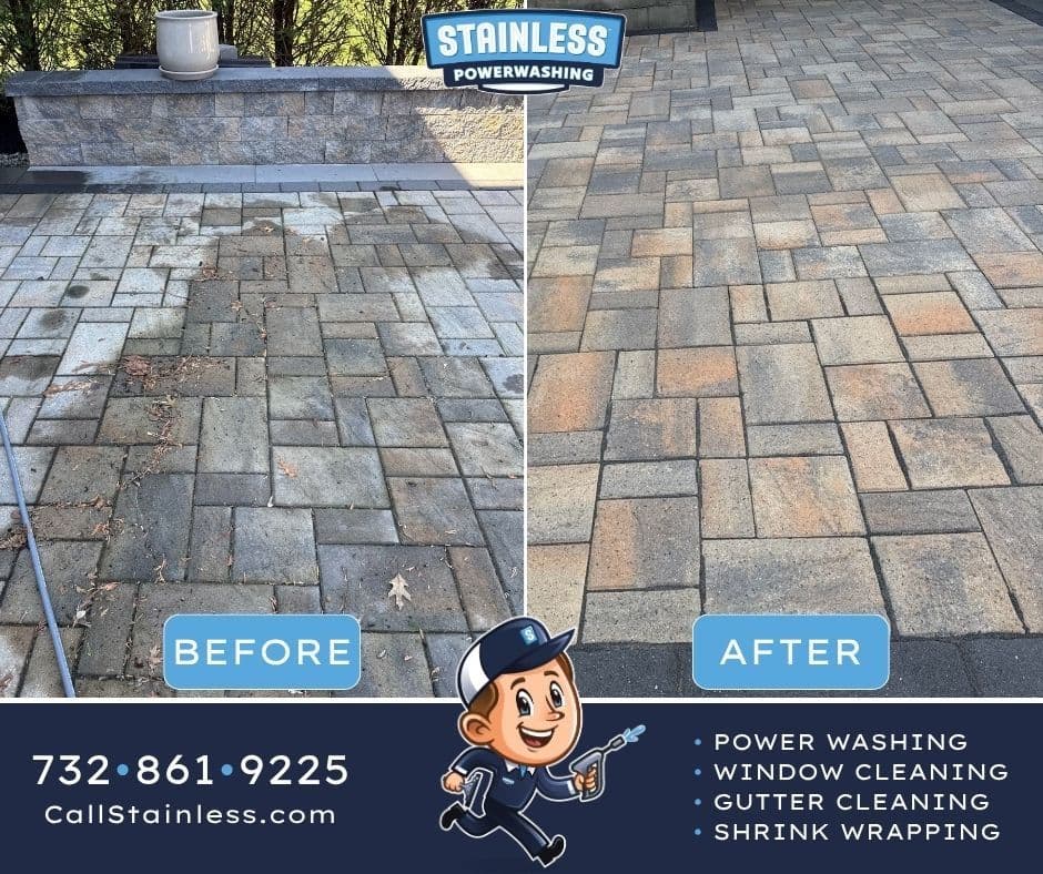 Project Paver Patio Deep Clean Brings Back the Color in Freehold image