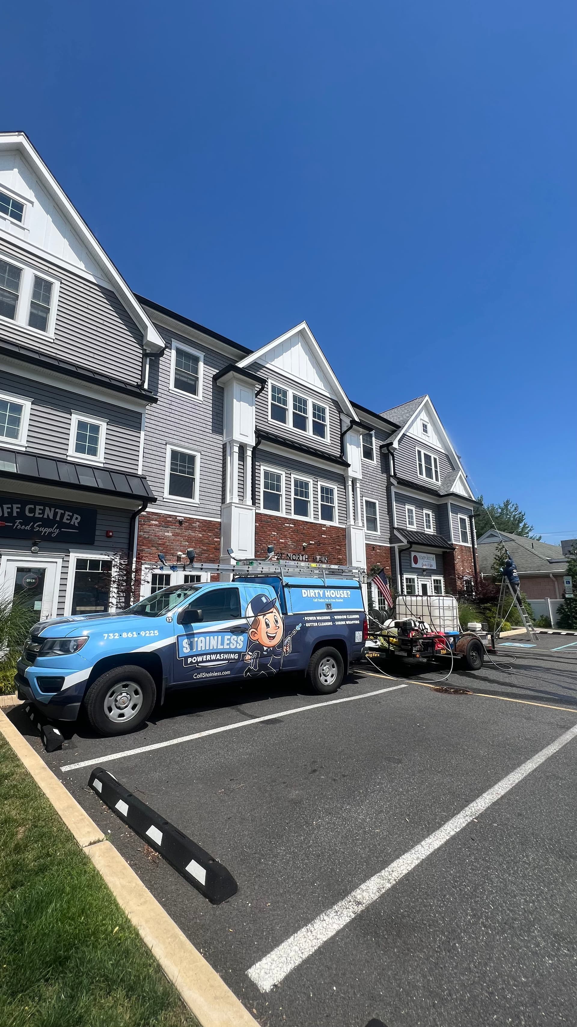 Gallery photos for Soft Washing a Mixed-Use Building and Decks in Manasquan: Image #1