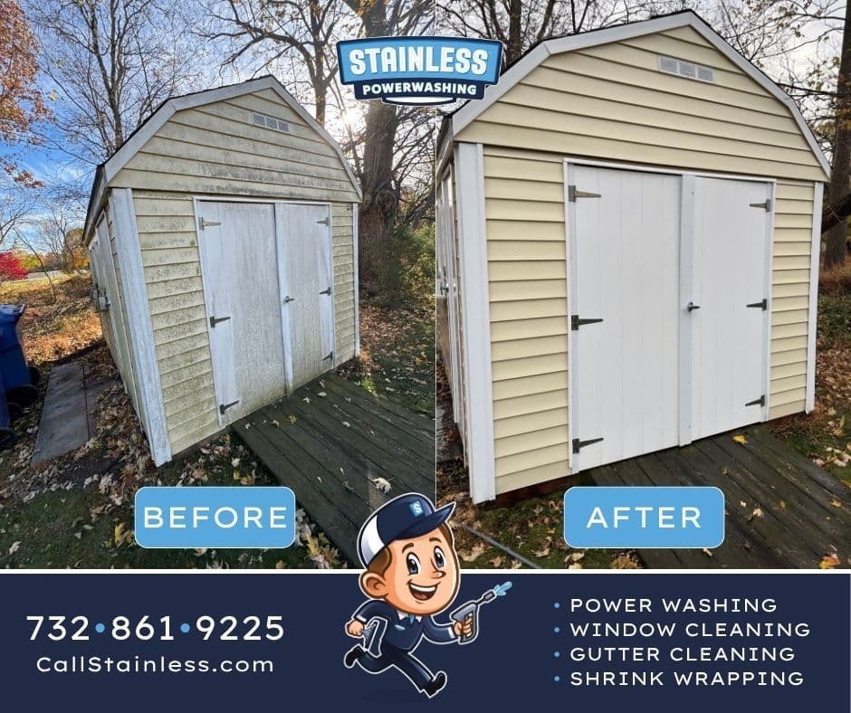 Project Stainless Power Washing Transforms Shed in Monmouth Beach NJ image
