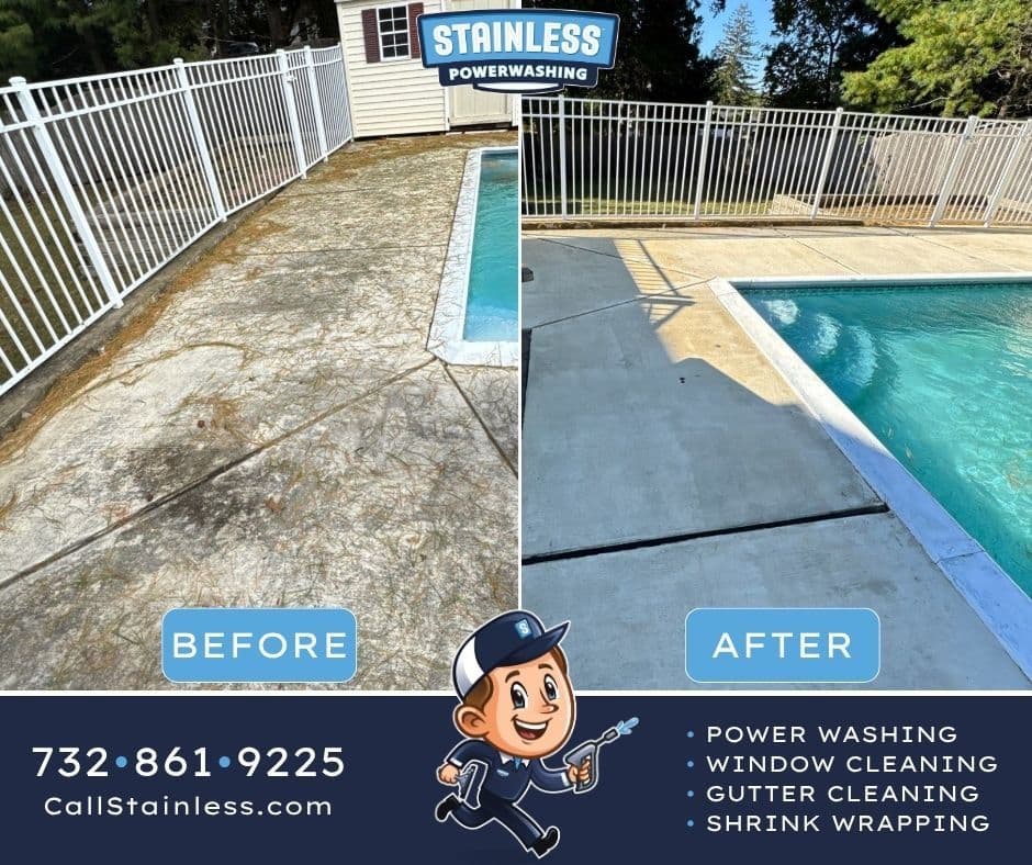 Pool Deck Pressure Washing Done Right in Aberdeen NJ image