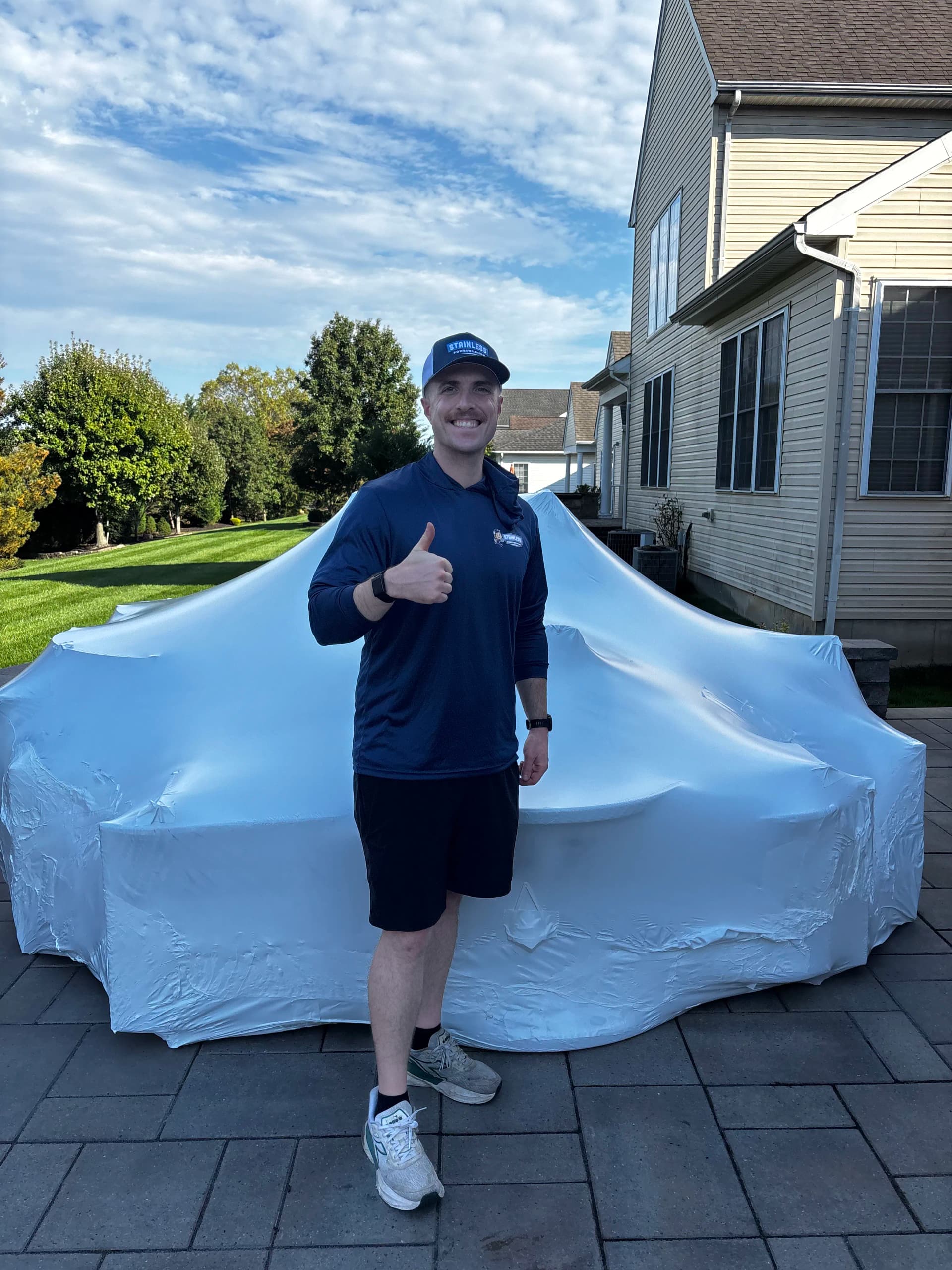 Outdoor Furniture Shrink Wrapped and Ready for Winter in Monroe NJ image