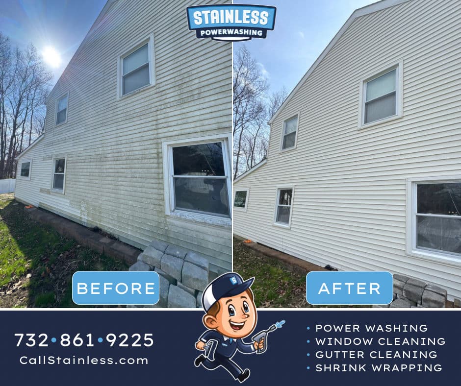 Stainless Power Washing Revives Home Exterior in Freehold NJ image
