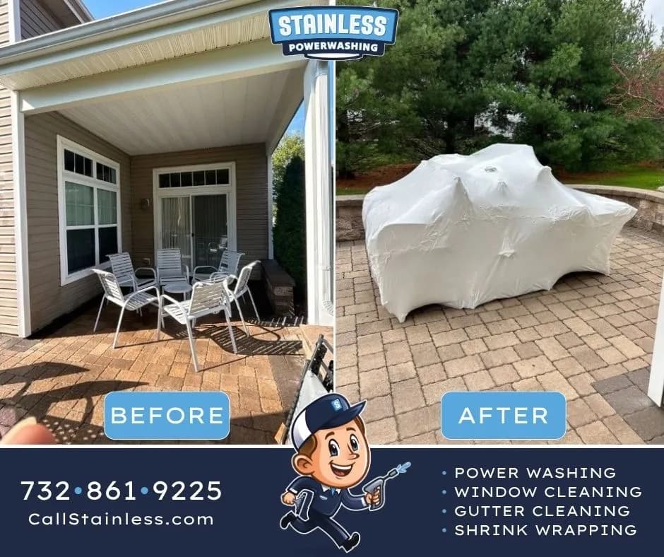 Outdoor Furniture Shrink Wrapped and Protected in Brielle image