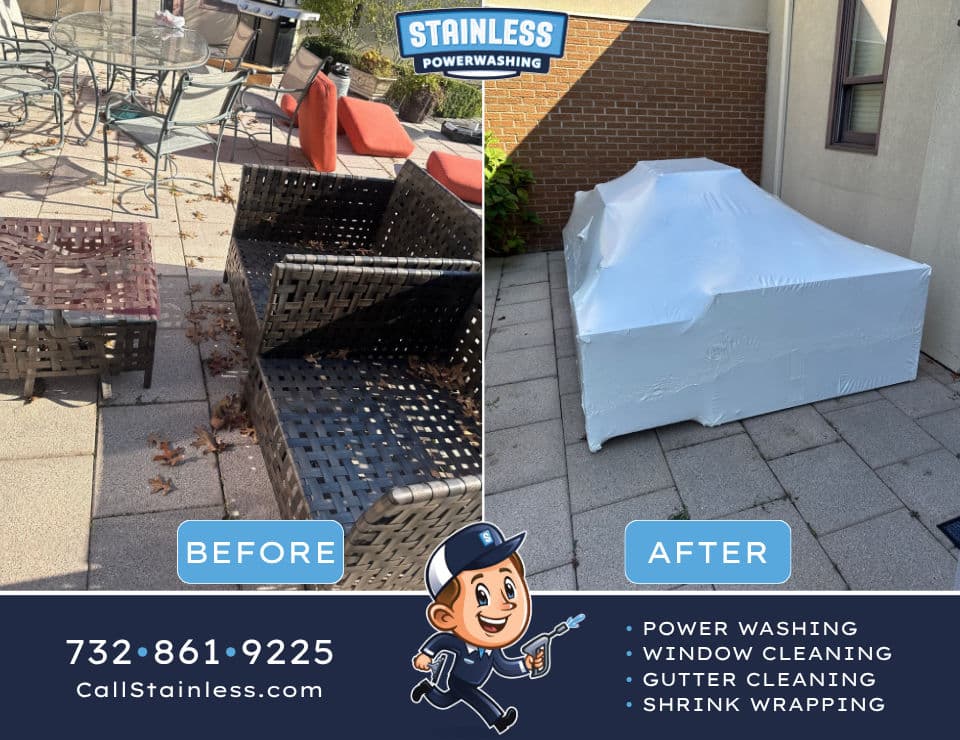Gutter Cleaning and Furniture Shrink Wrapping in Holmdel NJ image