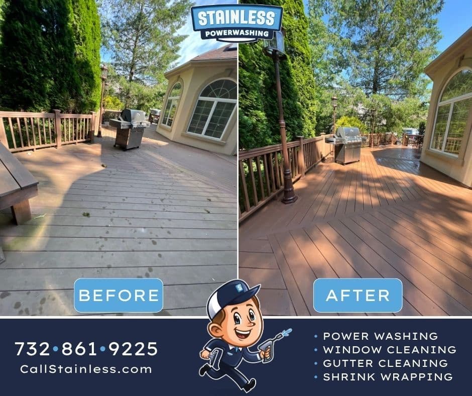 Deck Cleaning Brings Weathered Wood Back to Life in Rumson image