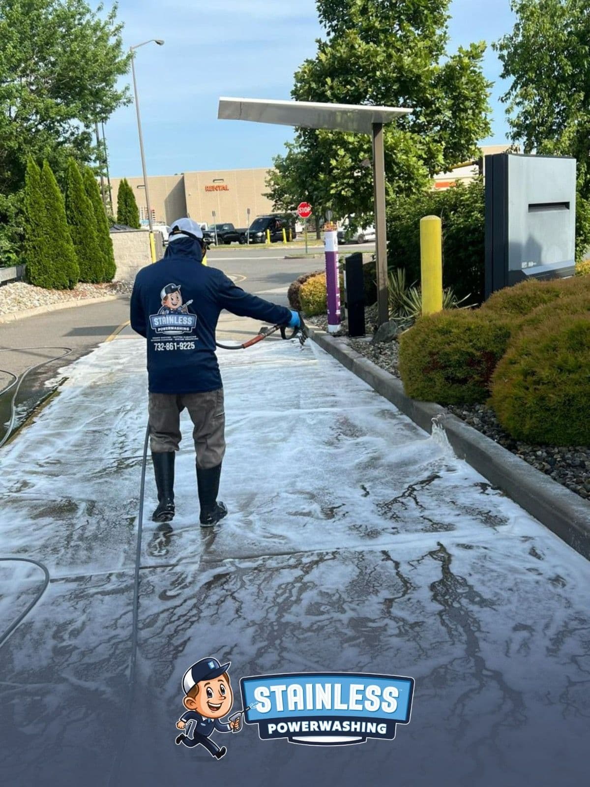Taco Bell Sidewalk and Concrete Cleaning in Central NJ image