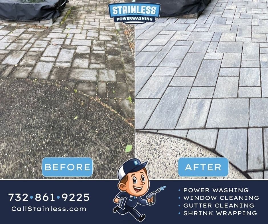 Paver Cleaning on a Manasquan Patio That Had Seen Better Days image