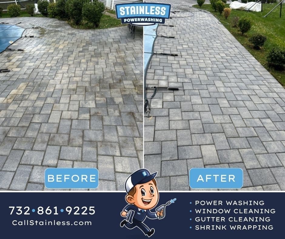 Pool Patio Paver Cleaning in Millstone NJ image