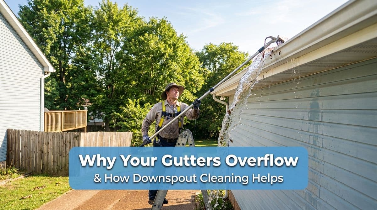 Featured post - Why Your Gutters Overflow & How Downspout Cleaning Helps
